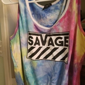 Savage Cropped tie shirt